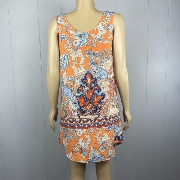 Lila Rose Orange Paisley Print Shift Dress Size 12 - Picture 7 of 10